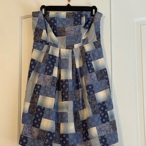 Tommy Hilfiger Navy and Cream Patchwork Dress